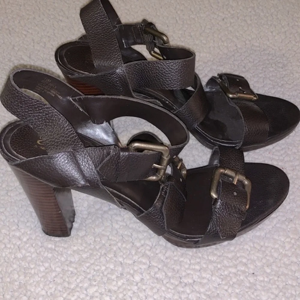 a.n.a Dark Brown Strappy Heels - Picture 3 of 6